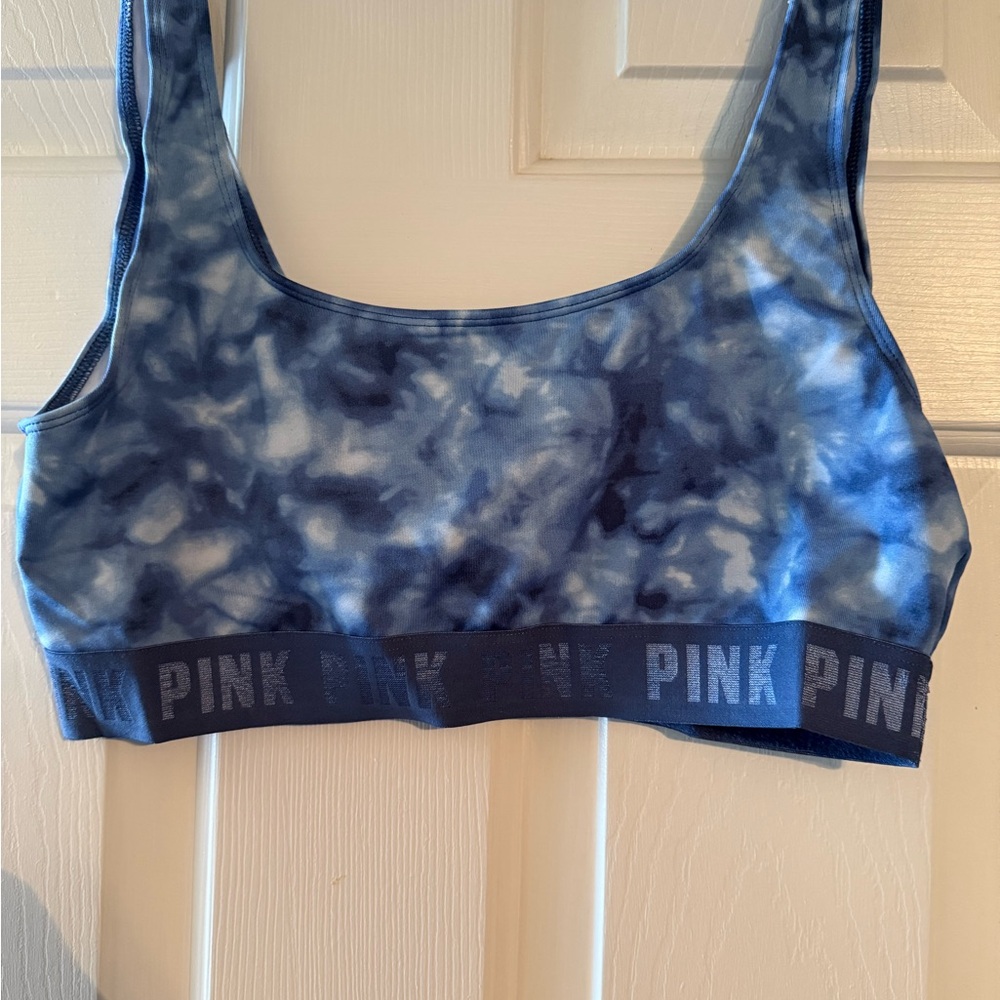 PINK Victoria's Secret Navy Tie-Dye Sports Bra